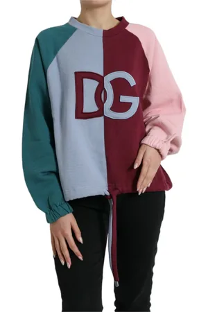 Dolce & Gabbana Sweatshirts & Hoodies, Dames, Veelkleurig, L, Katoen, Katoenen Trui