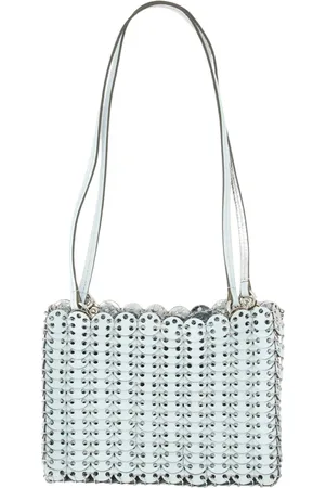 Paco rabanne Tassen, Dames, Blauw, ONE Size, Leer, Omkeerbare Blauwe Leren Tas 1969 Flip