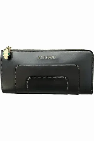 Bvlgari Pre-owned, Dames, Zwart, ONE Size, Leer, Tweedehands leren portemonnees