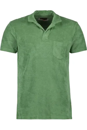 Orlebar Brown Tops, Heren, Groen, M, Katoen, Klassieke Terry Polo Shirt