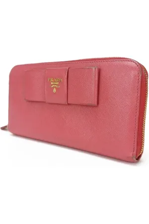 Prada Pre-owned, Dames, Roze, ONE Size, Leer, Pre-owned Fabric wallets