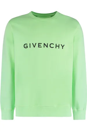 Givenchy Sweatshirts & Hoodies, Heren, Groen, M, Katoen, Katoenen Crew-neck Sweatshirt