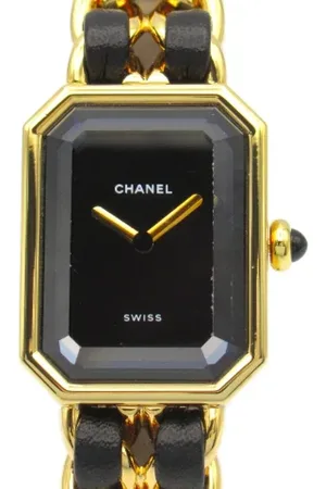 CHANEL Pre-owned, Dames, Zwart, ONE Size, Leer, Pre-owned Leather watches