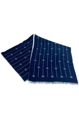 Gucci Pre-owned, Dames, Blauw, ONE Size, Wol, Pre-owned Wool scarves