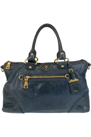 Prada Pre-owned, Dames, Blauw, ONE Size, Leer, Pre-owned Leather totes