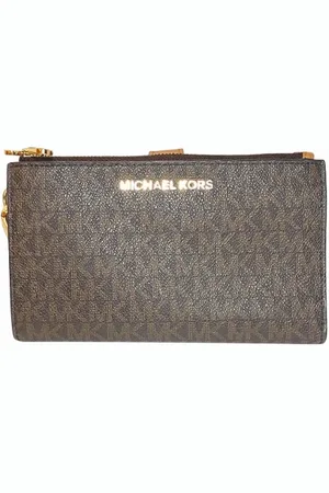 Michael Kors Pre-owned, Dames, Bruin, ONE Size, Leer, Pre-owned Canvas wallets