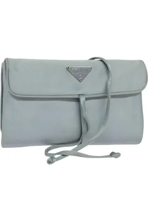Prada Pre-owned, Dames, Blauw, ONE Size, Nylon, Pre-owned Nylon pouches