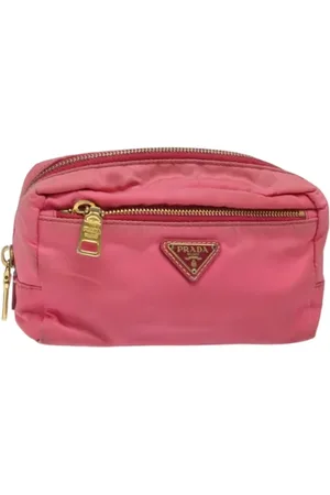Prada Pre-owned, Dames, Roze, ONE Size, Nylon, Pre-owned Nylon pouches