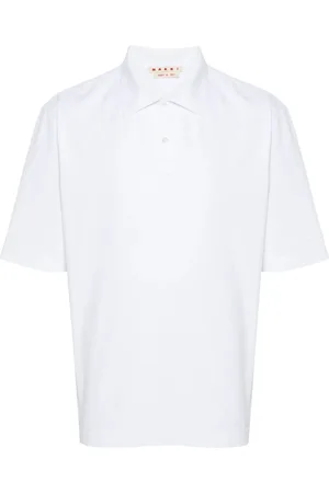 Marni Overhemden, Heren, Wit, L, Katoen, Biologisch wit poloshirt jersey stijl