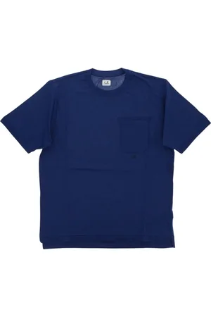 C.P. Company Tops, Heren, Blauw, XL, Katoen, Blauwe Korte Mouw T-shirts en Polo