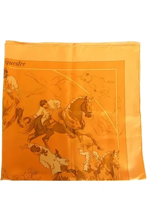 Hermès Pre-owned, Dames, Oranje, ONE Size, Pre-owned Silk scarves