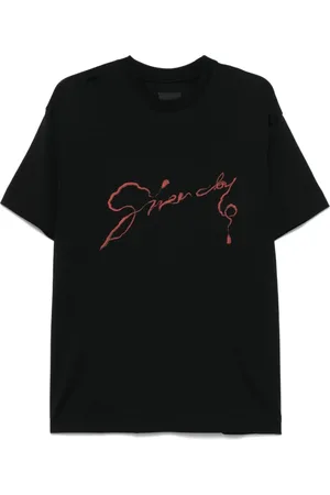 Givenchy Tops, Heren, Zwart, S, Katoen, Zwart Kandelaar Slangenprint T-shirt