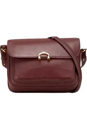 Cartier Pre-owned, Dames, Rood, ONE Size, Leer, Tweedehands leren schoudertassen