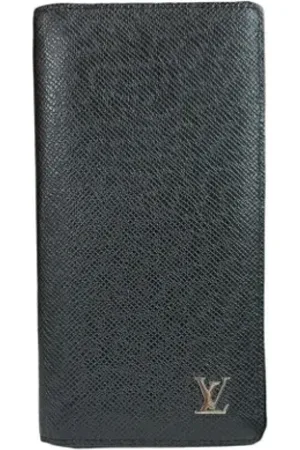 LOUIS VUITTON Pre-owned, Heren, Zwart, ONE Size, Leer, Tweedehands leren portemonnees