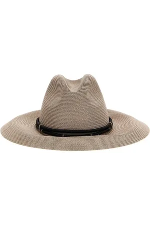 Brunello Cucinelli Accessoires, Dames, , S, Geweven Breedgerande Hoed
