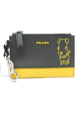 Prada Pre-owned, Dames, Zwart, ONE Size, Leer, Tweedehands leren portemonnees