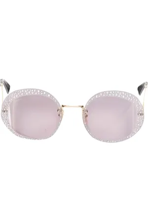 Gucci Pre-owned, Dames, Grijs, ONE Size, Pre-owned Metal sunglasses