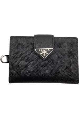 Prada Pre-owned, Dames, Zwart, ONE Size, Leer, Tweedehands leren portemonnees