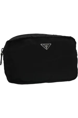 Prada Pre-owned, Dames, Zwart, ONE Size, Nylon, Pre-owned Nylon pouches