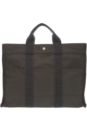 Hermès Pre-owned, Heren, Grijs, ONE Size, Tweedehands Canvas handtassen