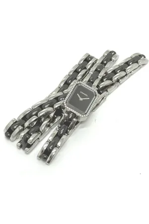 CHANEL Pre-owned, Dames, Zwart, ONE Size, Pre-owned Fabric watches