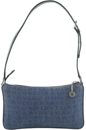 Bvlgari Pre-owned, Dames, Blauw, ONE Size, Denim, Pre-owned Denim shoulder-bags