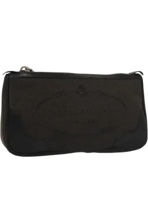 Prada Pre-owned, Dames, Bruin, ONE Size, Leer, Pre-owned Canvas pouches