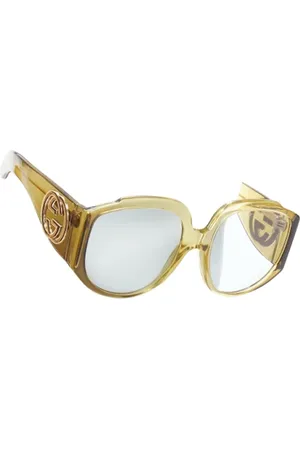 Gucci Pre-owned, Dames, Groen, ONE Size, Leer, Pre-owned Acetate sunglasses