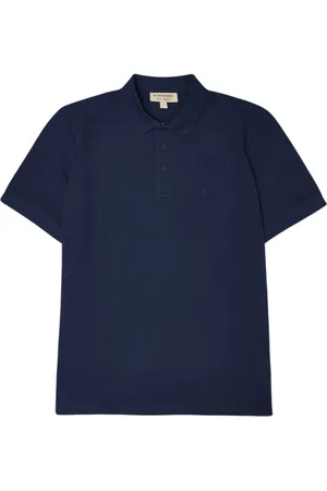 Burberry Tops, Heren, Blauw, XL, Katoen, Navy Katoenen Polo Shirt