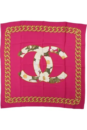 CHANEL Pre-owned, Dames, Roze, ONE Size, Pre-owned Silk scarves