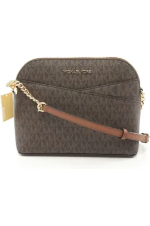 Michael Kors Pre-owned, Dames, Bruin, ONE Size, Leer, Pre-owned Canvas shoulder-bags
