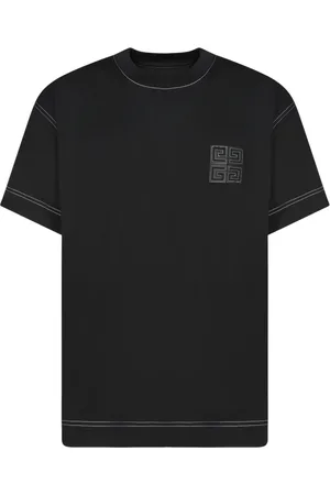 Givenchy Tops, Heren, Zwart, L, Katoen, Zwart T-shirt met geborduurd logo