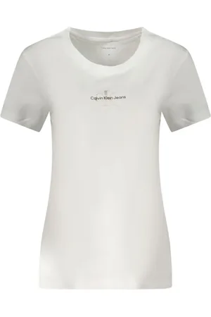 Calvin Klein Tops, Dames, Wit, S, Katoen, Wit Katoen Dames T-Shirt