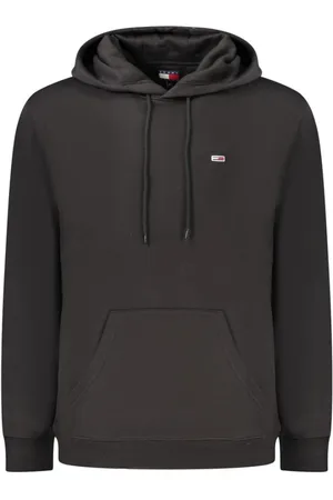 Tommy Hilfiger Sweatshirts & Hoodies, Heren, Zwart, M, Katoen, Zwarte Katoenen Hoodie Mannen