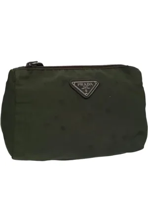 Prada Pre-owned, Dames, Bruin, ONE Size, Nylon, Pre-owned Nylon pouches