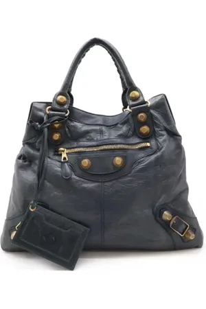 Balenciaga Pre-owned, Dames, Grijs, ONE Size, Leer, Tweedehands leren handtassen