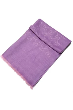Gucci Pre-owned, Dames, Paars, ONE Size, Wol, Pre-owned Wool scarves