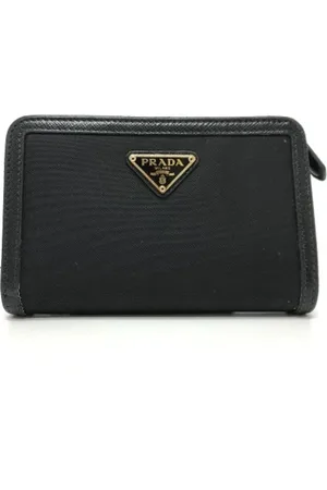 Prada Pre-owned, Dames, Zwart, ONE Size, Leer, Tweedehands leren portemonnees