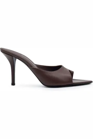 Gia Borghini Schoenen, Dames, Bruin, 40 EU, Leer, Bruine leren sandalen met logohak