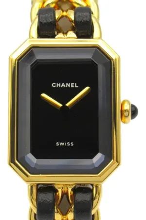 CHANEL Pre-owned, Dames, Zwart, ONE Size, Leer, Pre-owned Leather watches