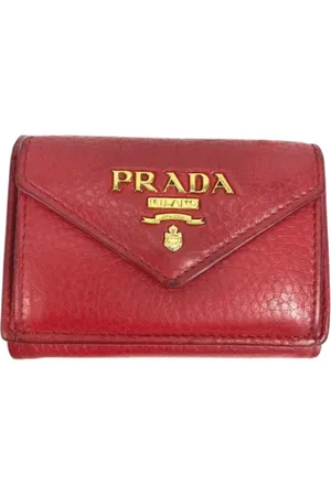 Prada Pre-owned, Dames, Rood, ONE Size, Leer, Tweedehands leren portemonnees