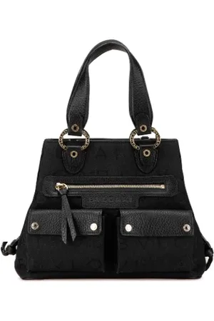 Bvlgari Pre-owned, Dames, Zwart, ONE Size, Leer, Tweedehands Canvas handtassen