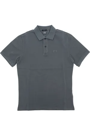 C.P. Company Tops, Heren, Grijs, 2Xl, Katoen, Grijze Polo Korte Mouw T-shirts
