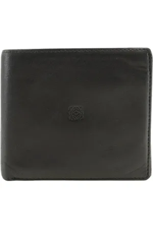 Loewe Pre-owned, Heren, Zwart, ONE Size, Leer, Tweedehands leren portemonnees