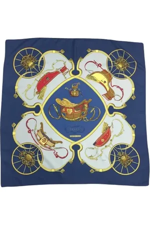 Hermès Pre-owned, Dames, Blauw, ONE Size, Pre-owned Silk scarves