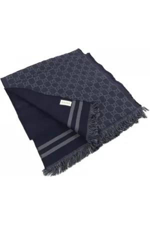 Gucci Pre-owned, Dames, Blauw, ONE Size, Wol, Pre-owned Wool scarves