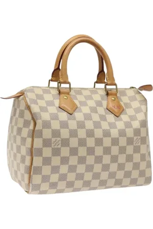 LOUIS VUITTON Pre-owned, Dames, Wit, ONE Size, Leer, Tweedehands Canvas handtassen