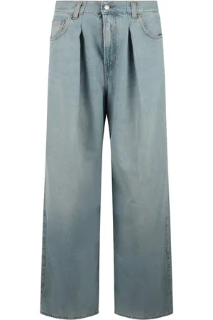 haikure Jeans, Dames, Blauw, W25, Denim, Smaragd Denim Broek met Plooien