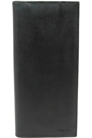 Prada Pre-owned, Dames, Zwart, ONE Size, Leer, Tweedehands leren portemonnees