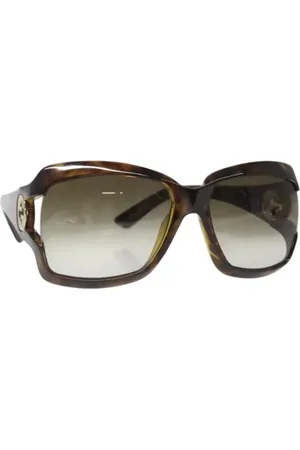 Gucci Pre-owned, Dames, Bruin, ONE Size, Pre-owned Plastic sunglasses
